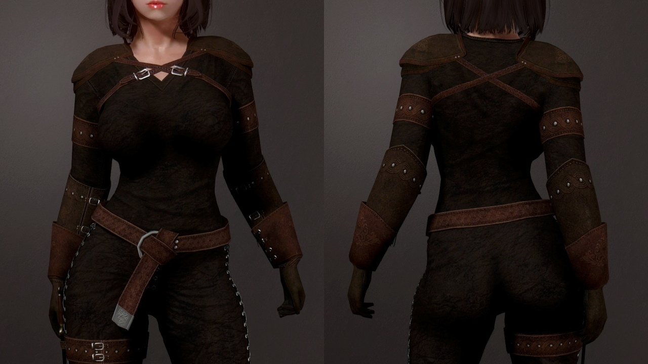 Skyrim SEAncient Hunter Modular Leather Armor TRE MAGA