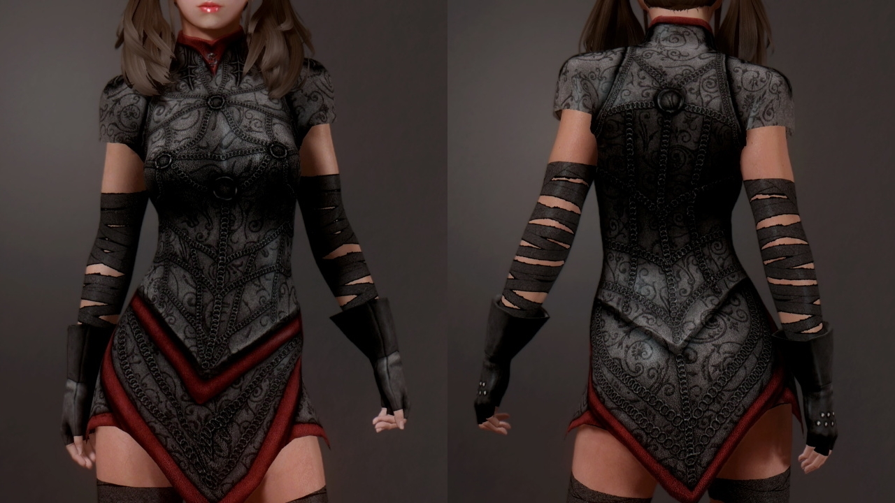 SkyrimLight Elven Armor Crimson Retexture TRE MAGA