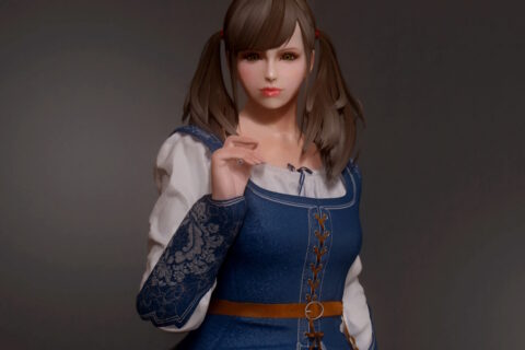 【Skyrim SE】[Ashtoreth] Medieval Maid Dress